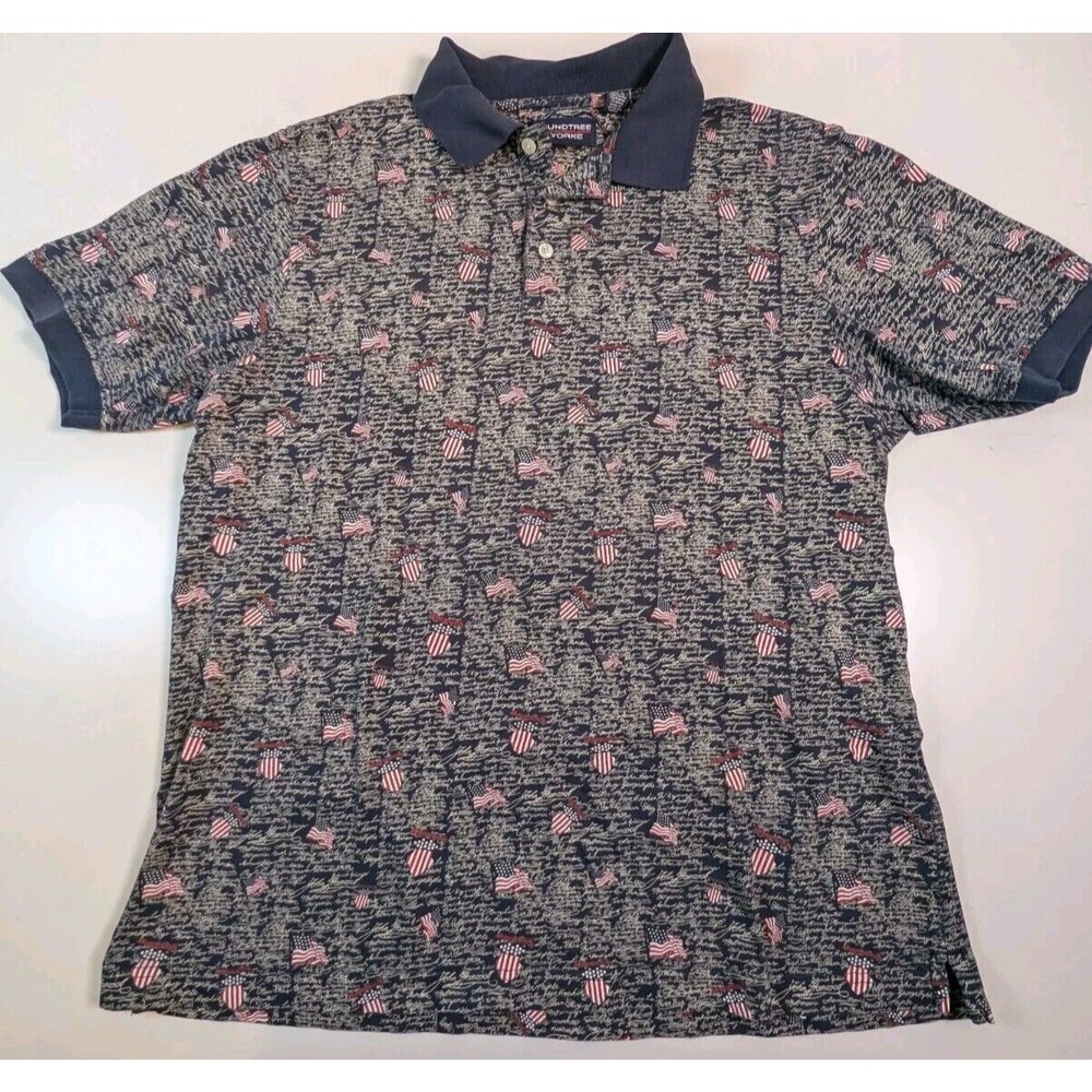 Inauguration Flag Mens Polo Americana Patriotic Roundtree & York Medium